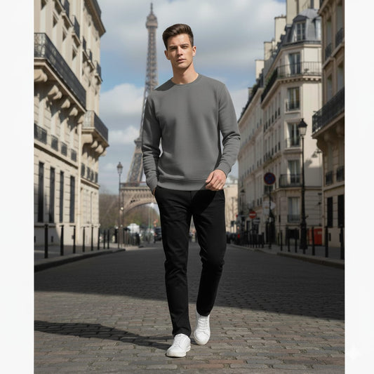 Steel Grey Basic Sweatshirt