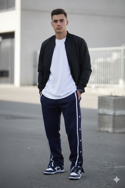 Navy Trouser with Buttons