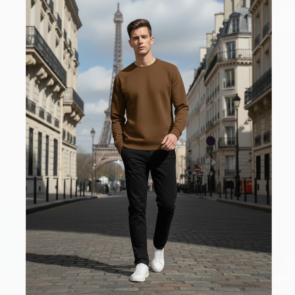 Camel Brown Basic Sweatshirt