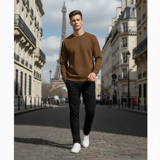 Camel Brown Basic Sweatshirt