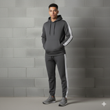 Tracksuit with Contrast Panel Grey and white