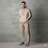 Tracksuit with Contrast Beige & Black
