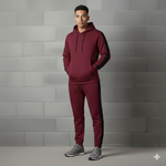 Tracksuit with Contrast Maroon & black