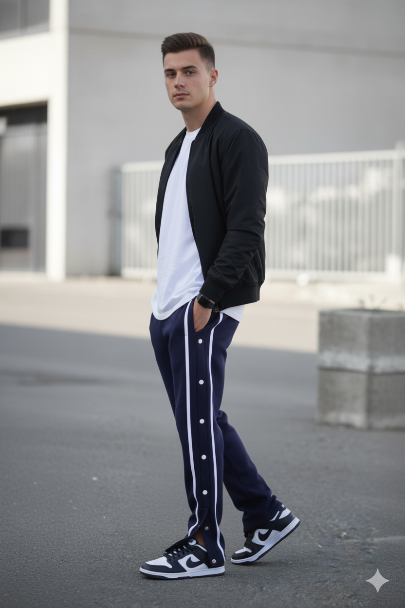 Navy Trouser with Buttons