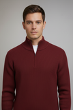 Maroon Mock Neck Zipper