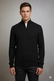 Black Mock Neck Zipper
