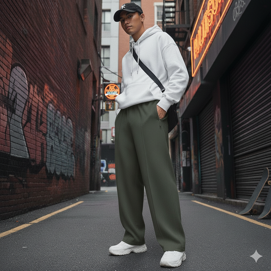 Army Green Center Crease Trouser