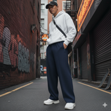 Navy Center Crease Trouser