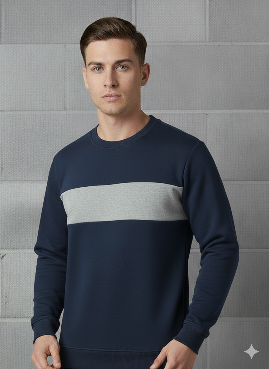 Navy & Grey Contrast Sweatshirt