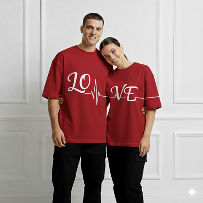 Love Couple Design Drop Shoulders