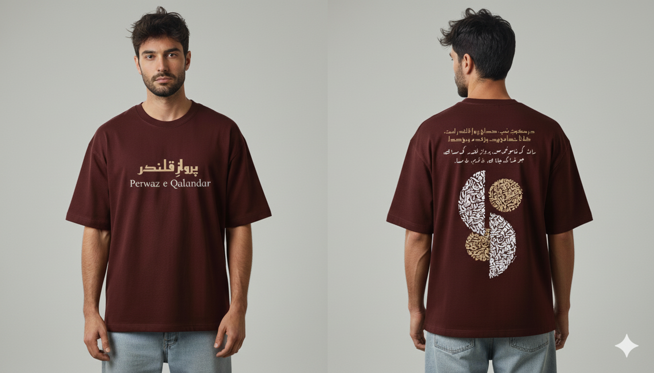 Perwaz e Qalandar Drop Shoulder T-shirt