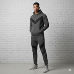 Tracksuit with V-Contrast Grey & Black
