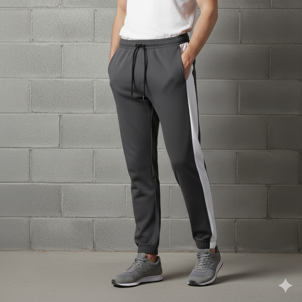 Grey & White Trouser with Contrast