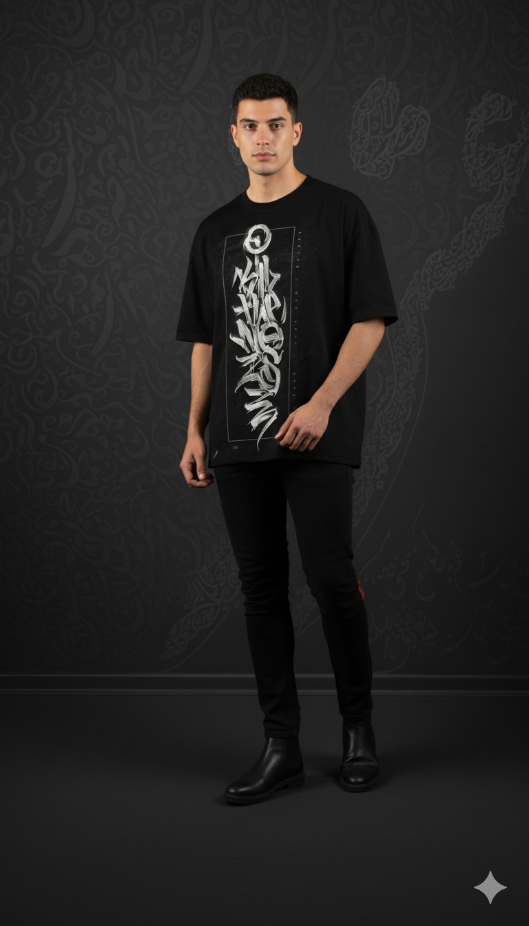 Script Drop Shoulder T-shirt