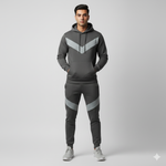 Tracksuit with V-Contrast Charchol grey & Dark grey