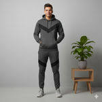 Tracksuit with V-Contrast Grey & Black